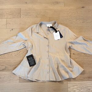 Pomander Place Beige Button-Up Blouse